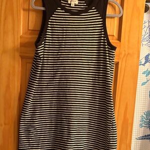 Evereve Black and White Striped Top